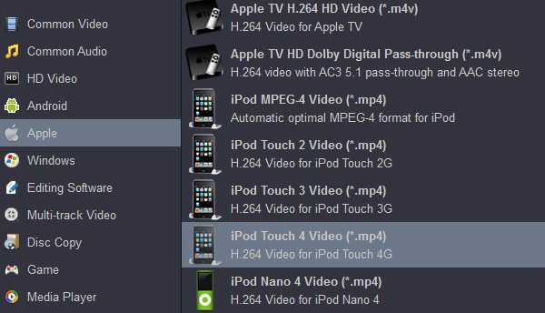 Rip and Convert Blu-ray to iPod Touch 6 supported format