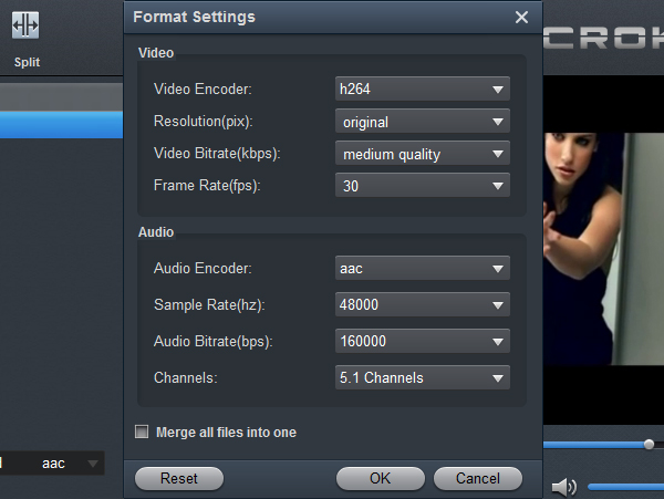 Canon Video Converter - Settings